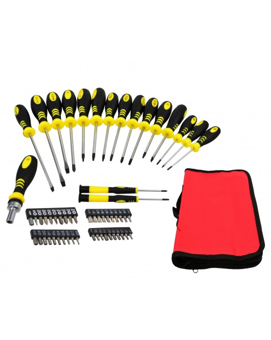 Set de șurubelnițe 59 buc. CRV GEKO (negru și galben) - G30558