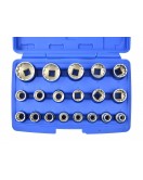 Set de 19 buc. prize hexagonale de 8-32 mm (carcasa) - G13546